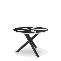 Sand Dollar Side Table 48" Tex Black - Black And White Duraboard sand dollar side table 48" tex black - black and white duraboard